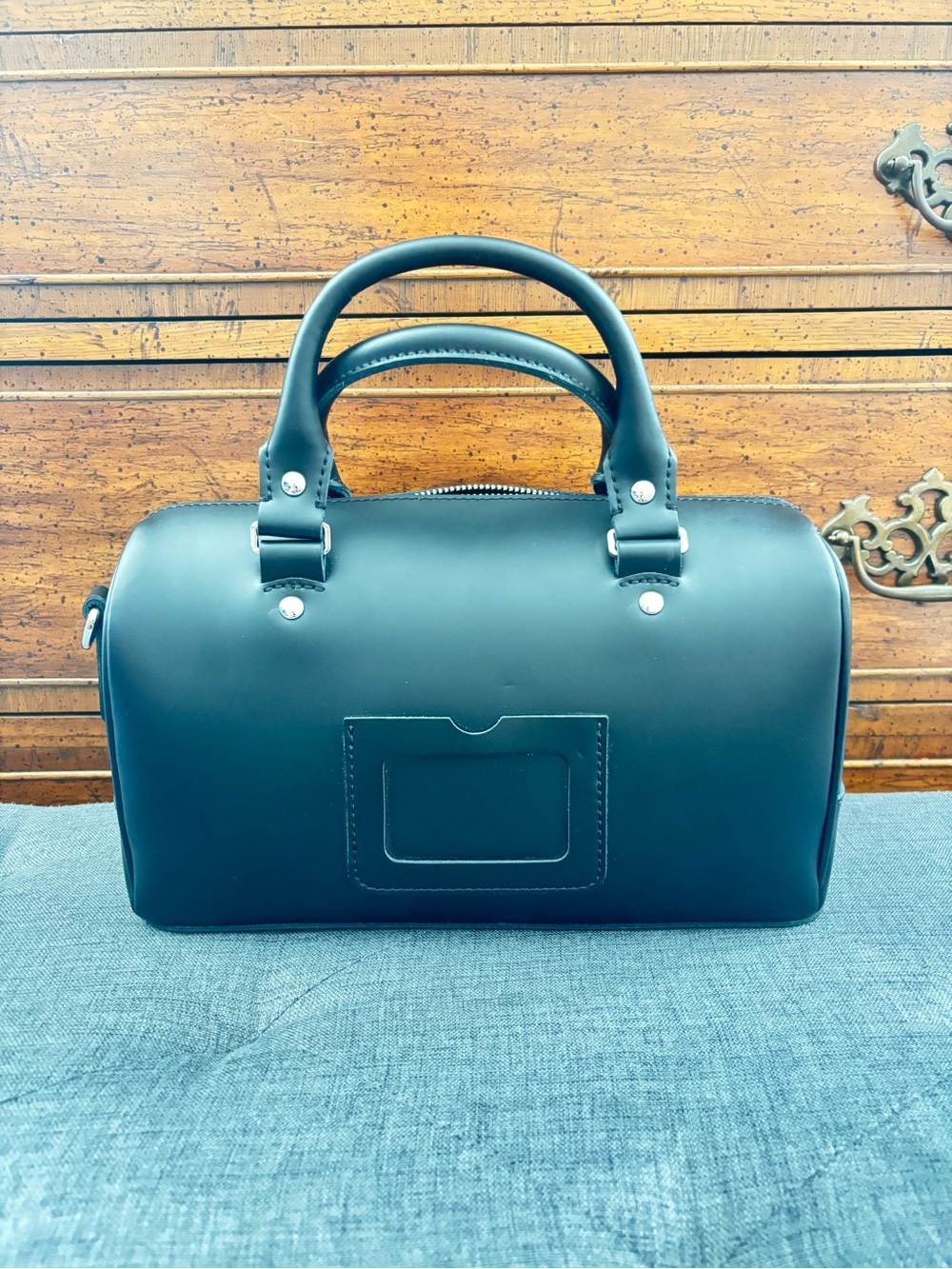 DR. MARTENS TOP HANDLE KIEV LEATHER BLACK SILVER HARDWARE BAG - Picture 3 of 13